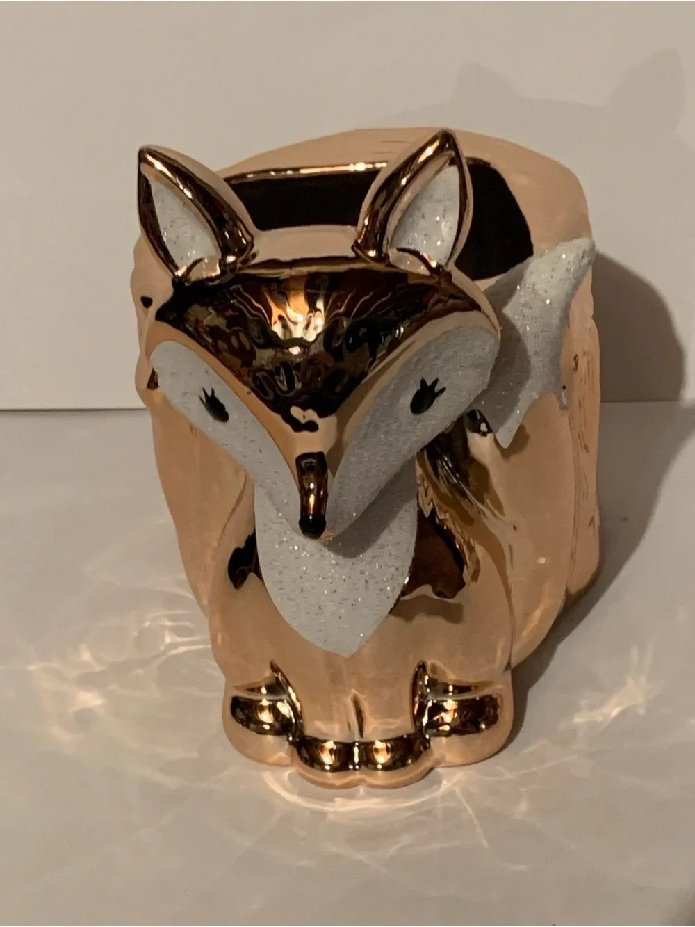 BATH & BODY WORKS ROSE GOLD FOX TREE STUMP SOAP HOLDER FALL DECOR NWT